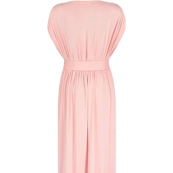 Pink Maternity Wrap Dress - Picture 2 of 3